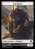 Glossy Finish Commander Masters Tokens Cat Beast ( #61 )