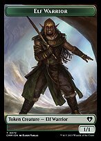 Glossy Finish Commander Masters Tokens Elf Warrior ( #72 )