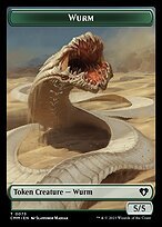 Glossy Finish Commander Masters Tokens Wurm ( #73 )
