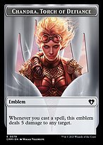 Glossy Finish Commander Masters Tokens Chandra, Torch of Defiance Emblem ( #79 )
