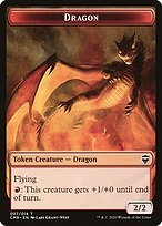 Glossy Finish Commander Legends Tokens Dragon ( #7 )