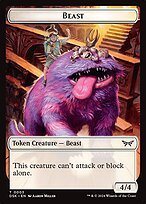 Glossy Finish Duskmourn: House of Horror Tokens Beast ( #3 )