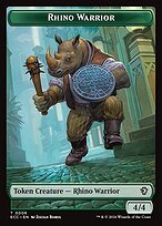 Glossy Finish Lorwyn Eclipsed Commander Tokens Rhino Warrior ( #6 )