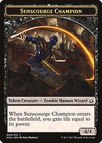 Glossy Finish Hour of Devastation Tokens Sunscourge Champion ( #9 )
