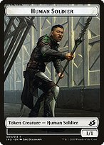 Matte Finish Ikoria: Lair of Behemoths Tokens Human Soldier ( #4 )
