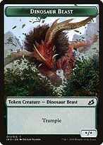Matte Finish Ikoria: Lair of Behemoths Tokens Dinosaur Beast ( #11 )