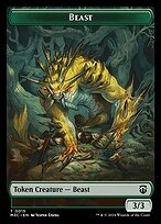 Glossy Finish Modern Horizons 3 Commander Tokens Beast ( #15 )