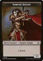 Matte Finish March of the Machine Commander Tokens Vampire Knight ( #20 )
