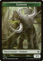 Matte Finish March of the Machine Commander Tokens Elephant ( #30 )
