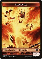 Glossy Finish Neon Dynasty Commander Tokens Elemental ( #4 )