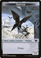 Glossy Finish Neon Dynasty Commander Tokens Thopter ( #12 )