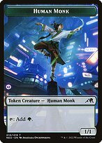 Glossy Finish Kamigawa: Neon Dynasty Tokens Human Monk ( #10 )