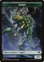 Glossy Finish Kamigawa: Neon Dynasty Tokens Spirit ( #11 )