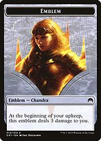 Glossy Finish Magic Origins Tokens Chandra, Roaring Flame Emblem ( #14 )