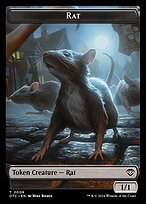 Matte Finish Outlaws of Thunder Junction Commander Tokens Rat ( #8 )
