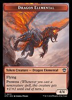 Matte Finish Outlaws of Thunder Junction Commander Tokens Dragon Elemental ( #13 )