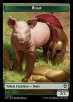Matte Finish Outlaws of Thunder Junction Commander Tokens Boar ( #16 )