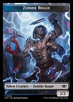 Matte Finish Outlaws of Thunder Junction Tokens Zombie Rogue ( #15 )