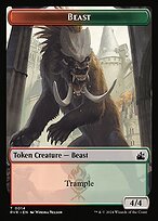 Matte Finish Ravnica Remastered Tokens Beast ( #14 )