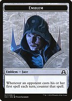 Matte Finish Shadows over Innistrad Tokens Jace, Unraveler of Secrets Emblem ( #17 )
