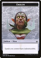 Glossy Finish War of the Spark Tokens Nissa, Who Shakes the World Emblem ( #19 )