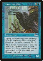 Matte Finish Urza's Legacy Raven Familiar ( #39 )