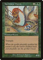 Matte Finish Urza's Legacy Yavimaya Wurm ( #120 )