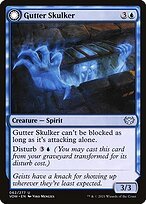 Glossy Finish Innistrad: Crimson Vow Gutter Skulker // Gutter Shortcut ( #62 )