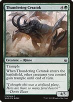 Glossy Finish War of the Spark Thundering Ceratok ( #179 )