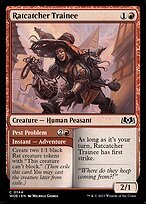 Matte Finish Wilds of Eldraine Ratcatcher Trainee // Pest Problem ( #144 )