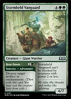 Matte Finish Wilds of Eldraine Stormkeld Vanguard // Bear Down ( #187 )