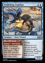 Matte Finish Wilds of Eldraine Frolicking Familiar // Blow Off Steam ( #226 )