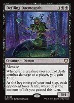 Glossy Finish Secrets of Strixhaven Commander Defiling Daemogoth