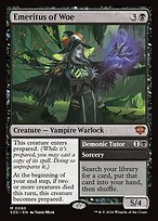 Glossy Finish Secrets of Strixhaven Emeritus of Woe // Demonic Tutor