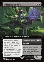 Glossy Finish Secrets of Strixhaven Emeritus of Woe // Demonic Tutor
