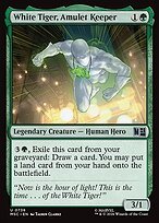 Glossy Finish White Tiger, Amulet Keeper (# 736 )